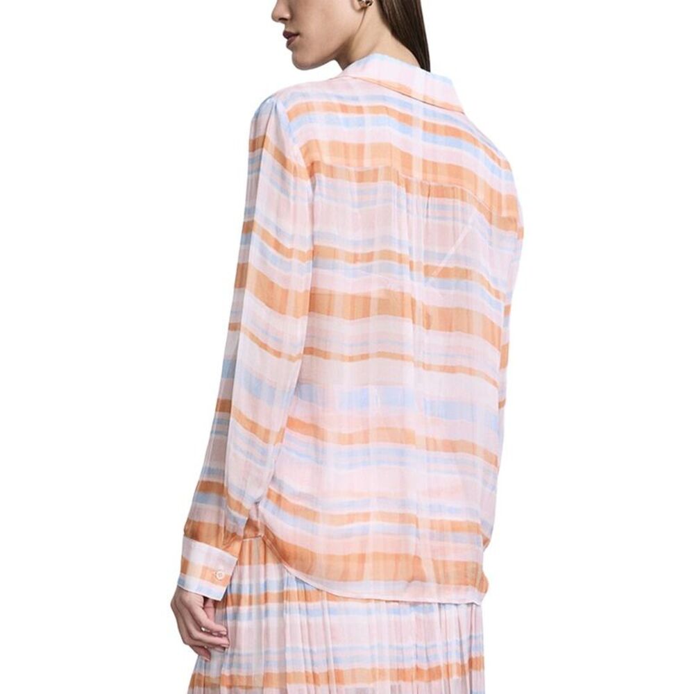 Bcbgmaxazria Womens  Chiffon Plaid Blouse